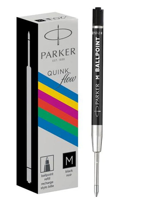Refill Per Penna Parker Quink Flow Punta Media Nera 10 pz