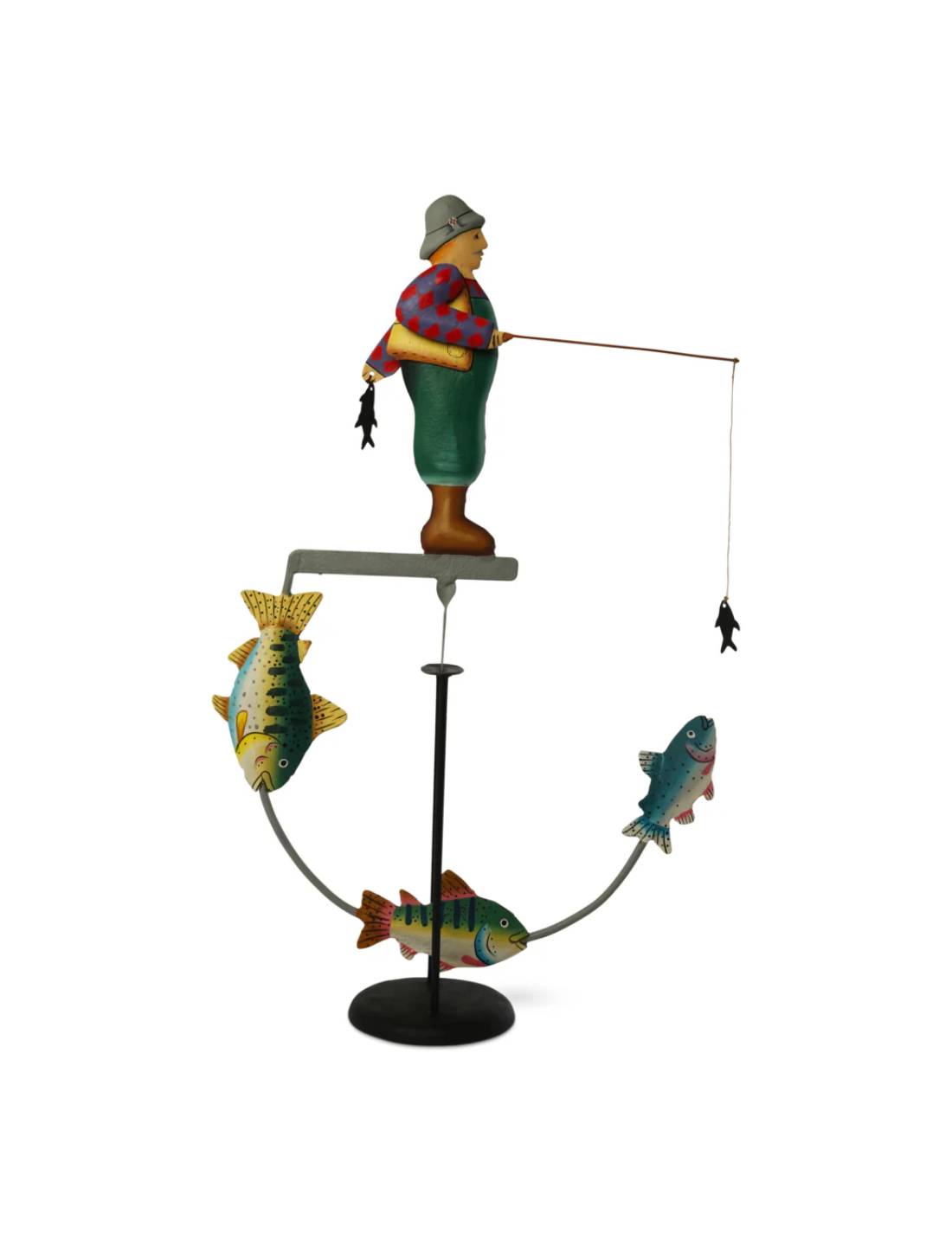 Skyhook Oscillante In Ferro Battuto Pescatore A Mosca