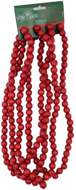 Addobbo Natale Collana Rossa Legno