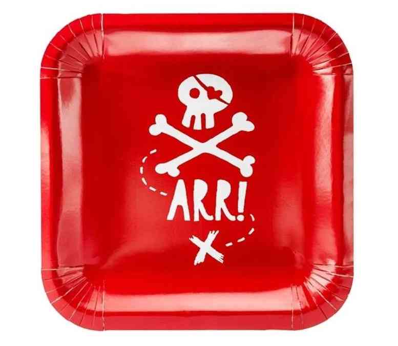 Piatti Party Carta Rosso Pirati 20x20cm 6pz