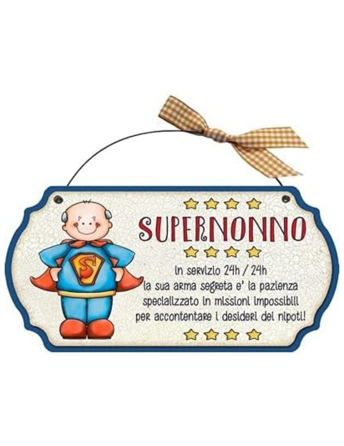 Targa Legno Festa Dei Nonni Con Dedica Super Nonno