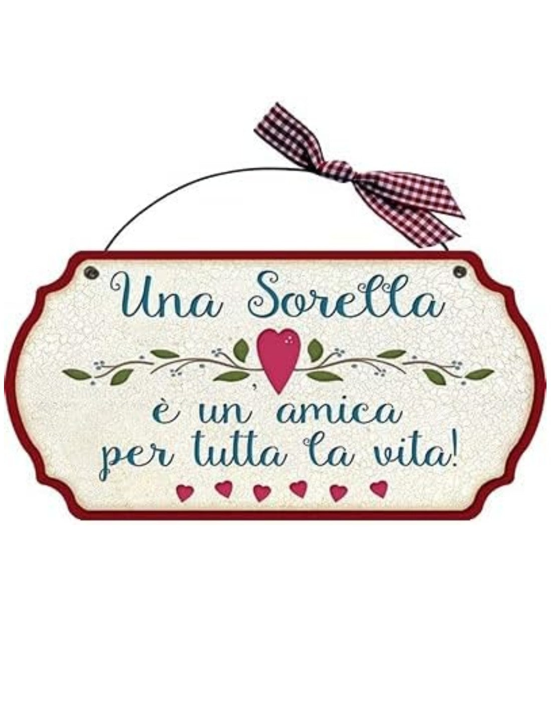 Targa Rettangolare Con Dedica Sorella Amica