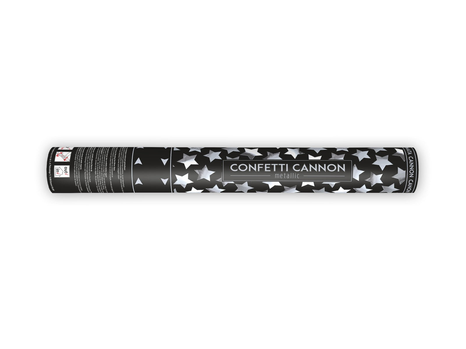 Cannone Coriandoli Spara Stelle Metalliche Argento 40cm