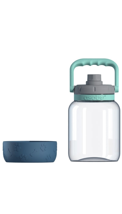 Borraccia Plastica Blu Infrangibile Con Ciotola Cane 1,5L