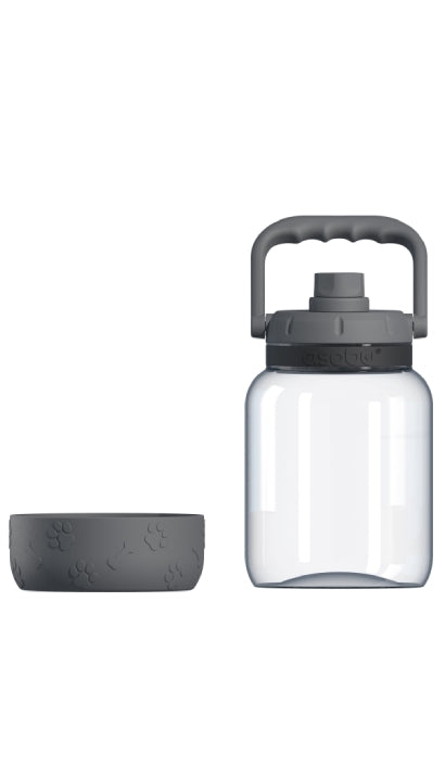 Borraccia Plastica Grigia Infrangibile Con Ciotola Cane 1,5L