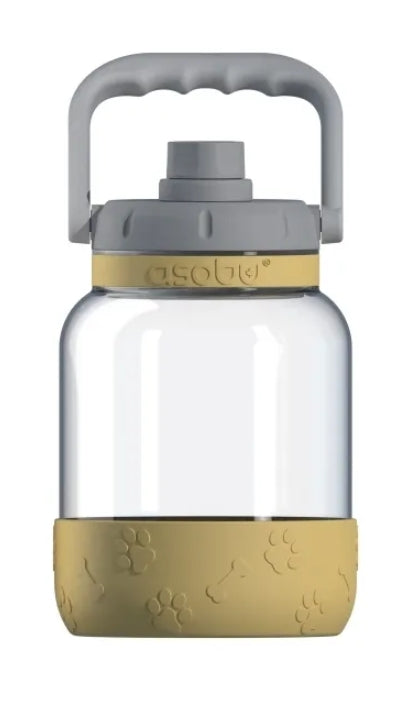 Borraccia Plastica Gialla Infrangibile Con Ciotola Cane 1,5L