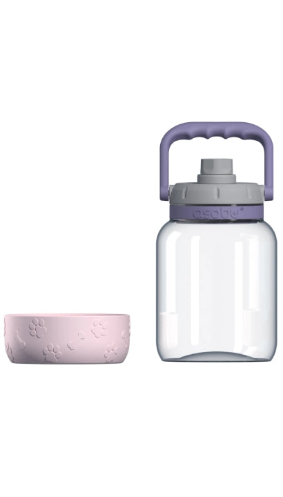 Borraccia Plastica Rosa Infrangibile Con Ciotola Cane 1,5L