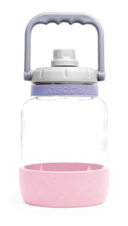 Borraccia Plastica Rosa Infrangibile Con Ciotola Cane 1,5L