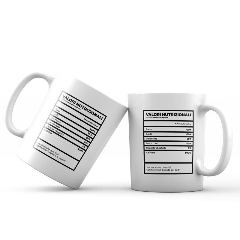 Tazza Ceramica Personalizzabile Festa Del Papà Valori Nutrizionali