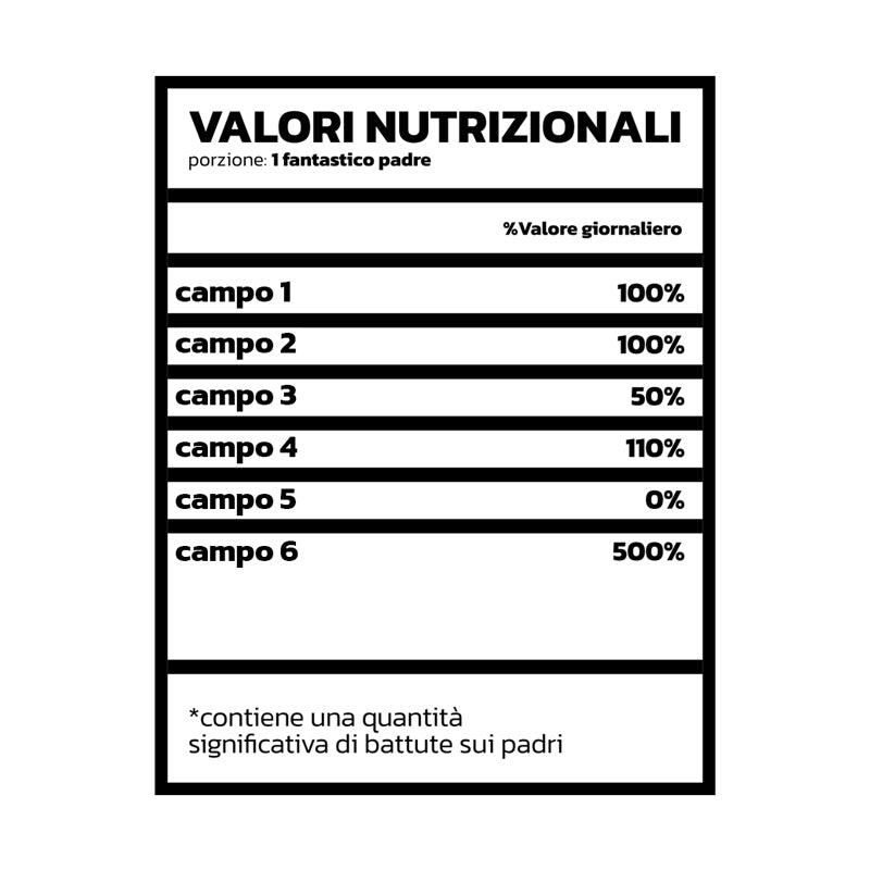 Tazza Ceramica Personalizzabile Festa Del Papà Valori Nutrizionali