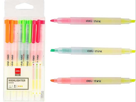 Set 6 Evidenziatori Doppia Punta