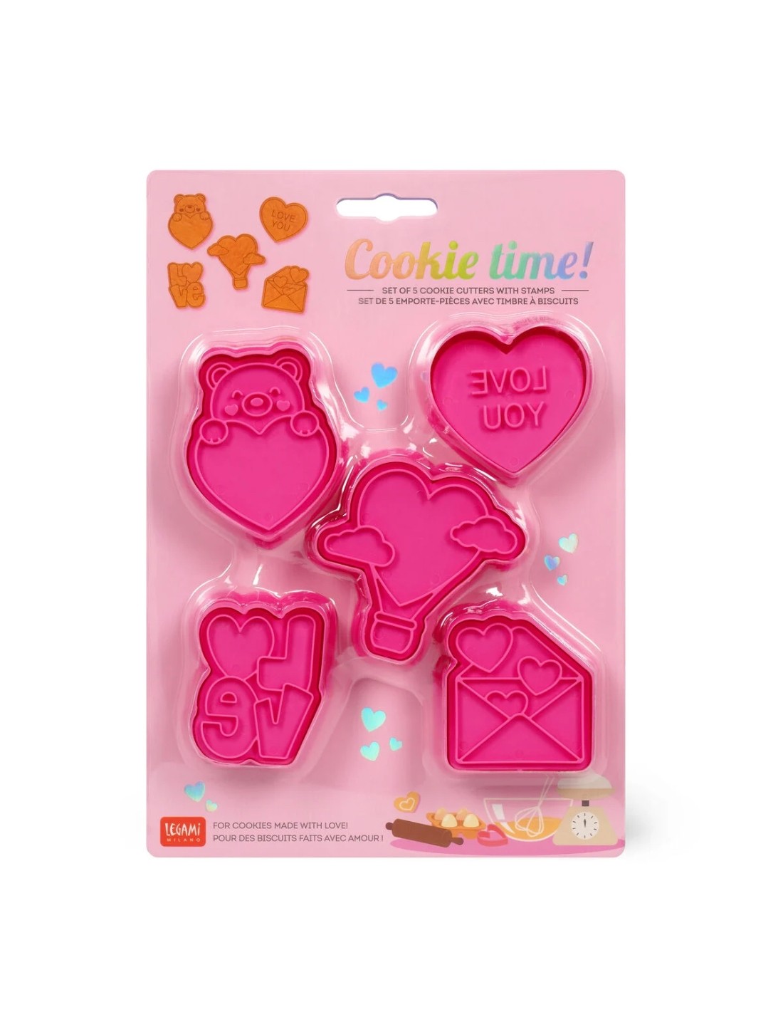 Set 5 Formine Per Biscotti Love Cookie Time Legami