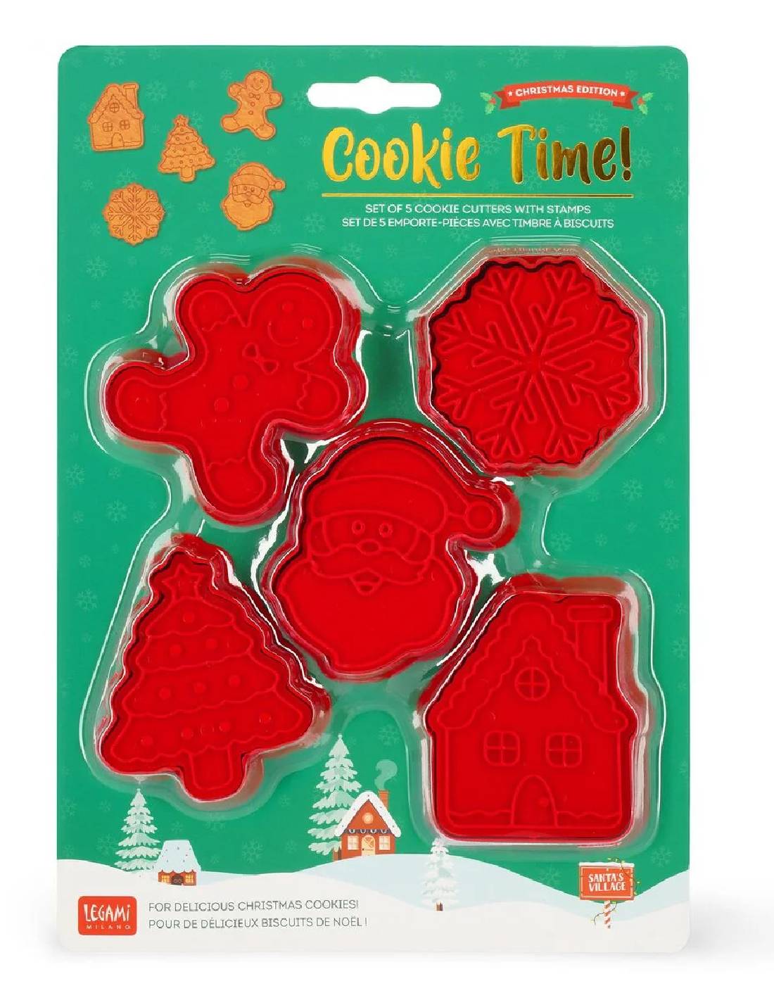 Set 5 Formine Natalizie Per Biscotti Con Timbro Legami