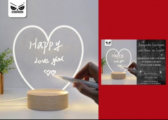Lampada Cuore Personalizzabile Con Penna