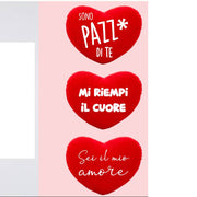 Peluche Cuore Rosso Sagomato Con Dedica Assortito 26cm