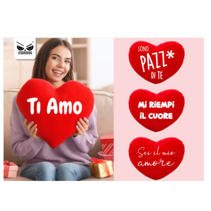 Peluche Cuore Rosso Sagomato Con Dedica Assortito 35cm