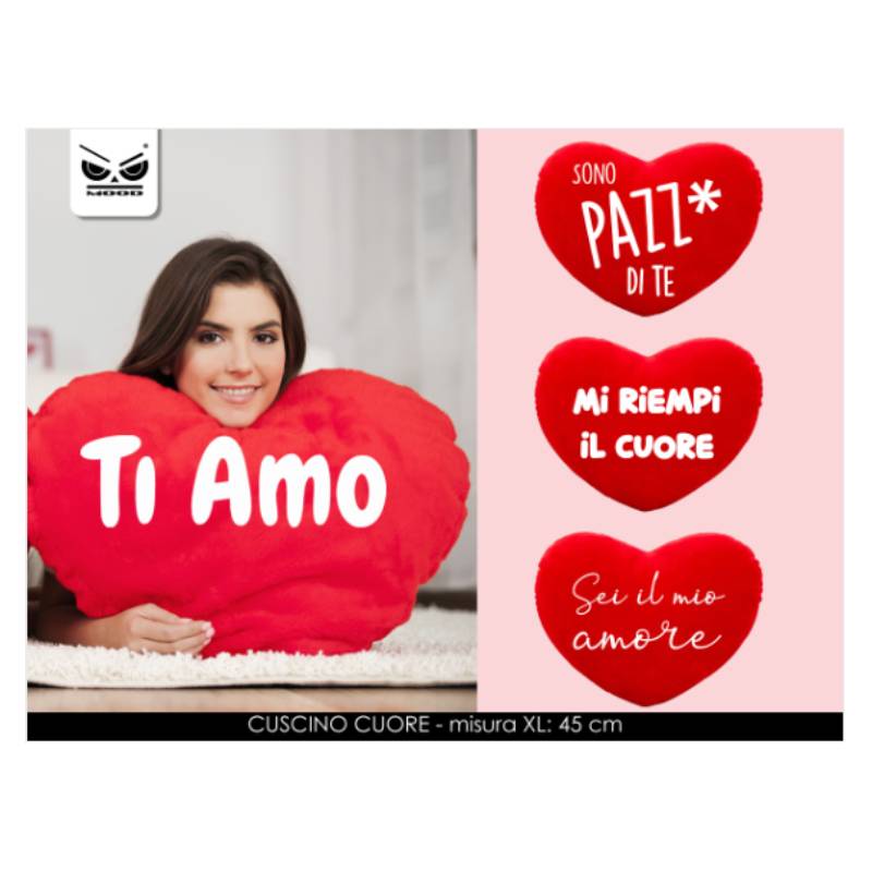 Peluche Cuore Rosso Sagomato Con Dedica Assortito 45cm