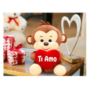 Peluche Scimmia Con Cuore "Ti Amo" 28cm