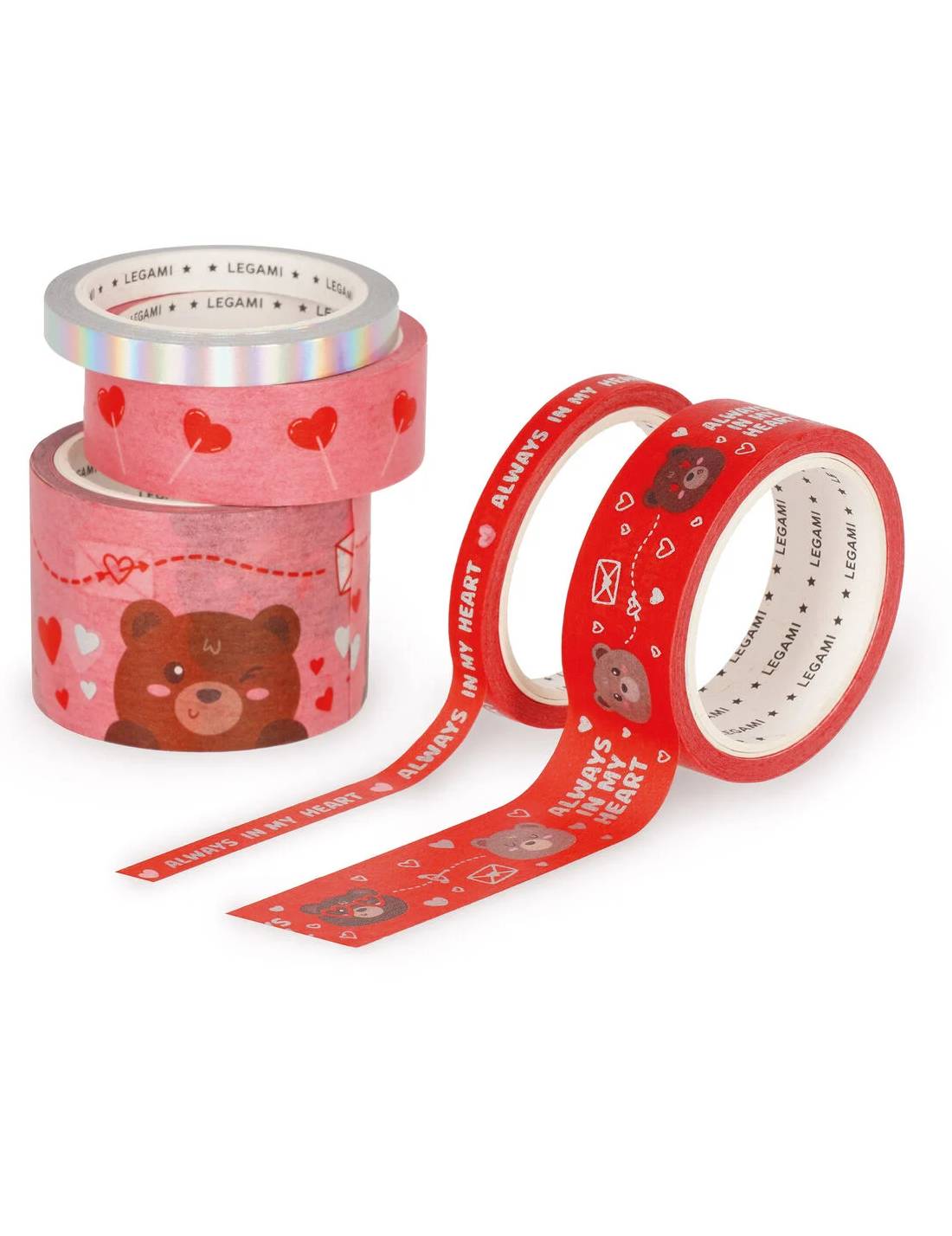 Set Di 5 Nastri Adesivi Di Carta Teddy Bear Legami
