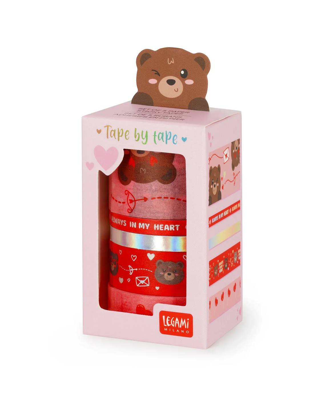 Set Di 5 Nastri Adesivi Di Carta Teddy Bear Legami