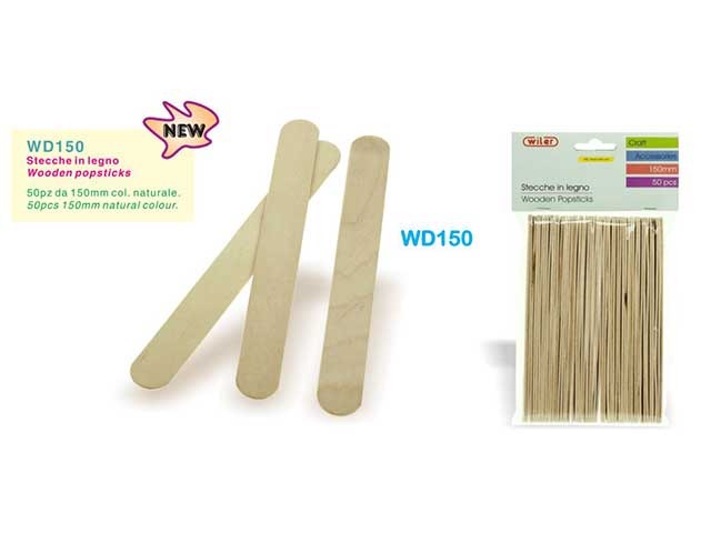 Stecche Piatte in Legno 150mm 50pz.