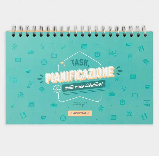 Planner Settimanale Spiralato Turchese