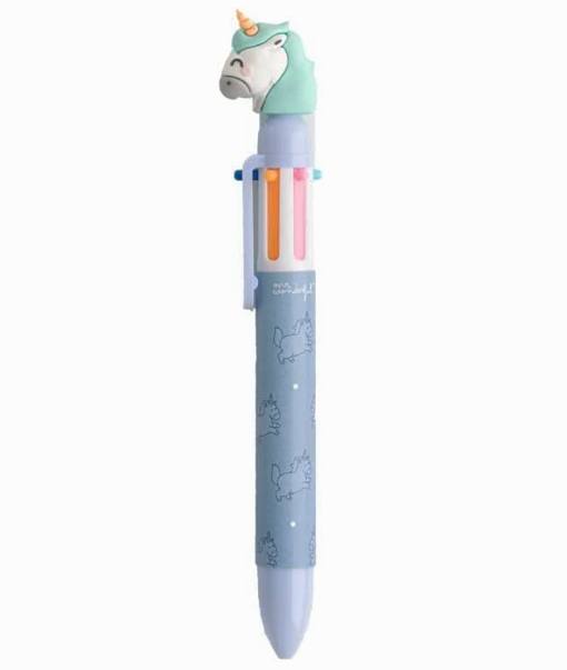 Penna A Scatto Multicolor Unicorno Sorridente