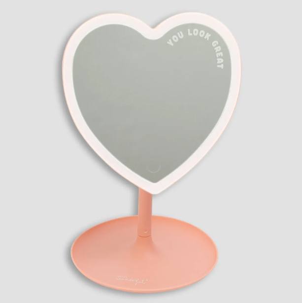 Specchio Make Up Cuore Con Luce Led