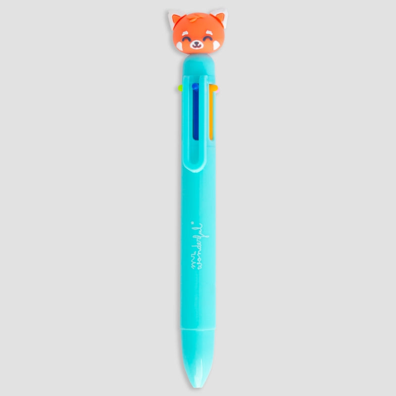 Penna A Scatto Multicolor Panda Rosso