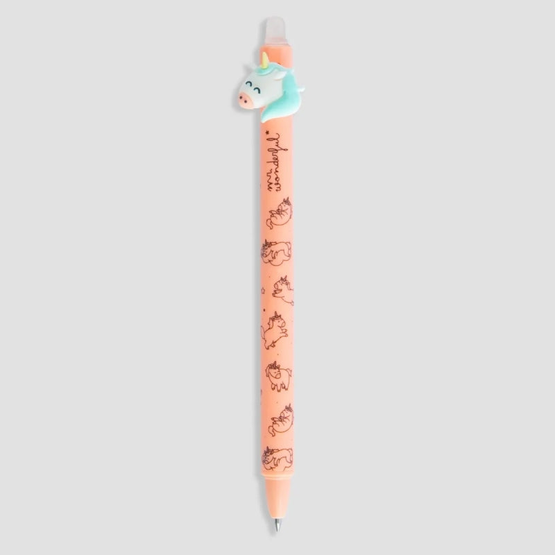 Penna Gel Cancellabile Arancione Unicorno