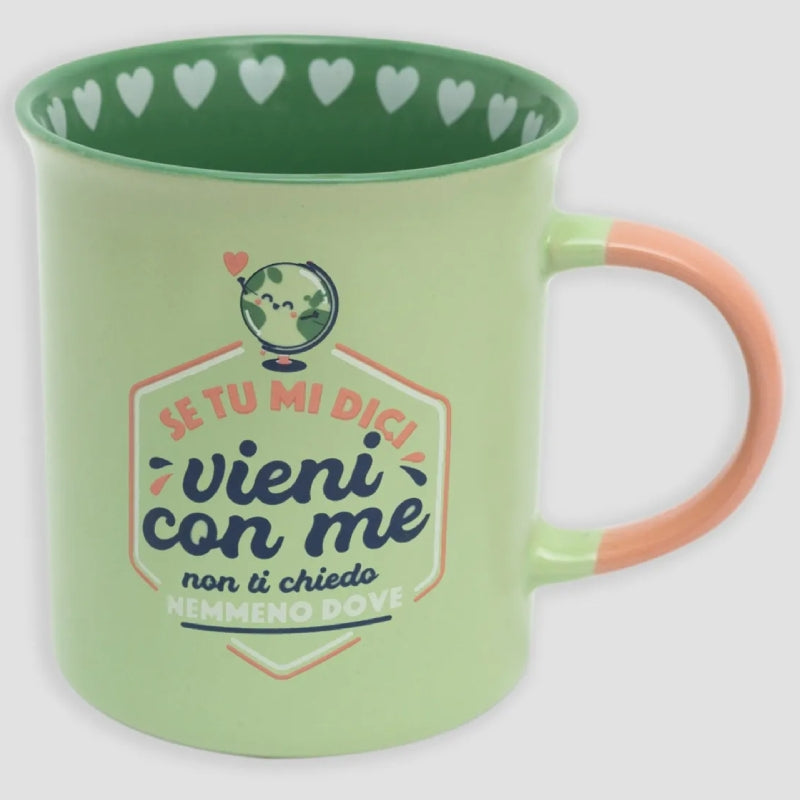 Tazza In Ceramica Verde Travel Con Dedica