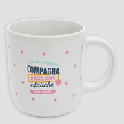 Tazza In Ceramica Bianca Con Cuori E Dedica Amicizia