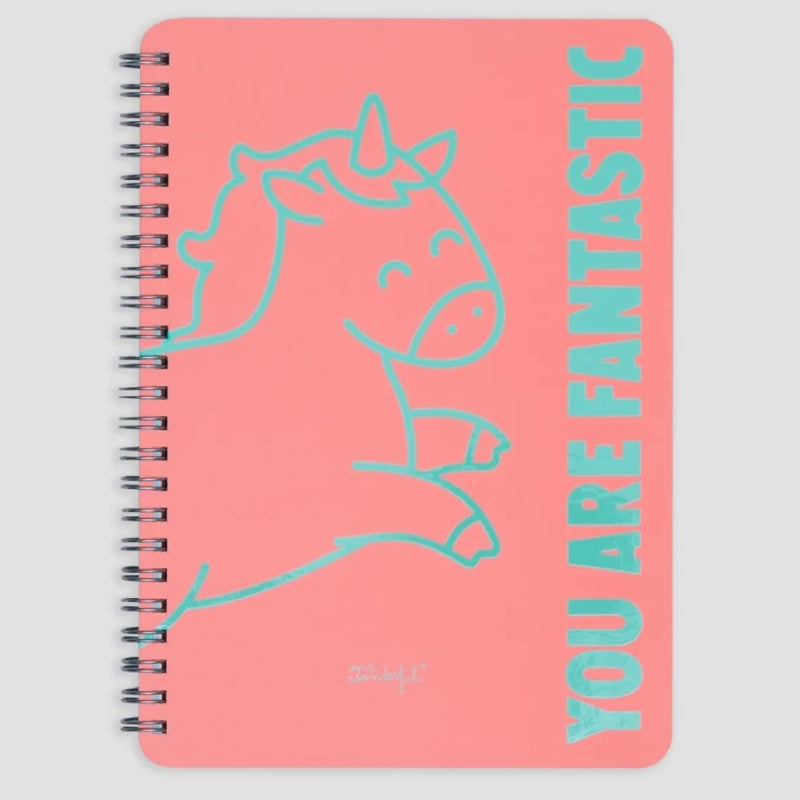 Quaderno A4 Spiralato Quadretti 5mm Rosa Unicorno You Are Fantastic