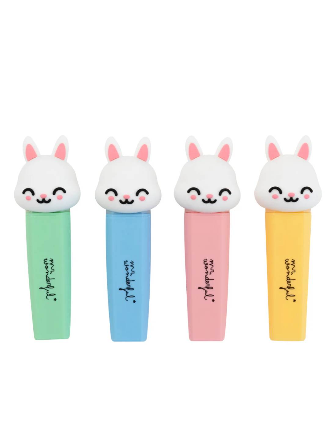 Set Di 4 Evidenziatori Colorati Coniglio Mr Wonderful