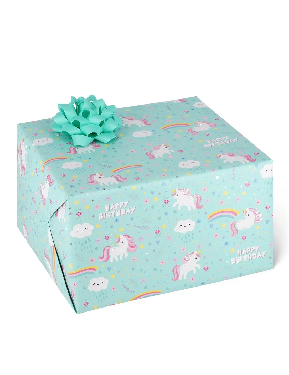 Carta Regalo Turchese Con Unicorni Legami