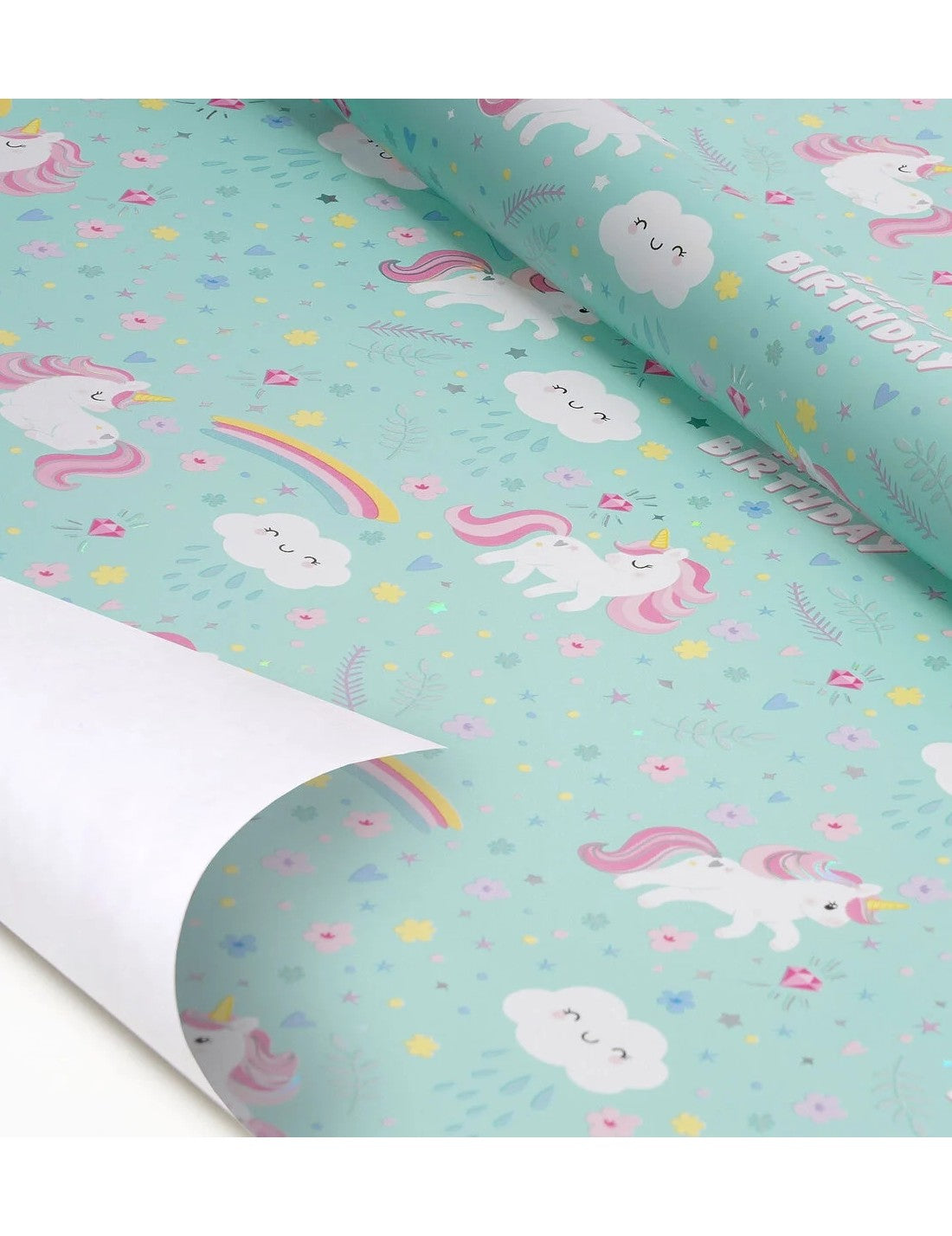 Carta Regalo Turchese Con Unicorni Legami