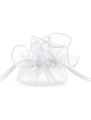 Sacchetto In Organza Bianco Per Bomboniere 10pz