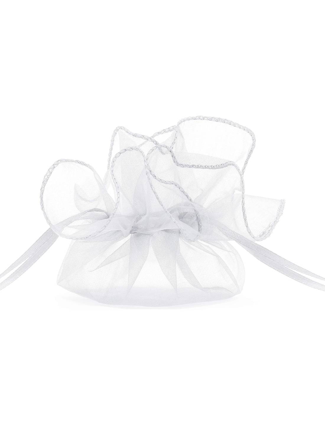 Sacchetto In Organza Bianco Per Bomboniere 10pz