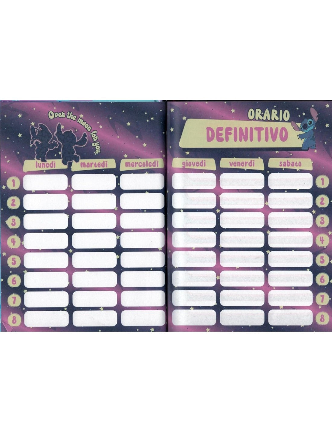 Diario Scuola 10 Mesi Non Datato Seven Disney Stitch