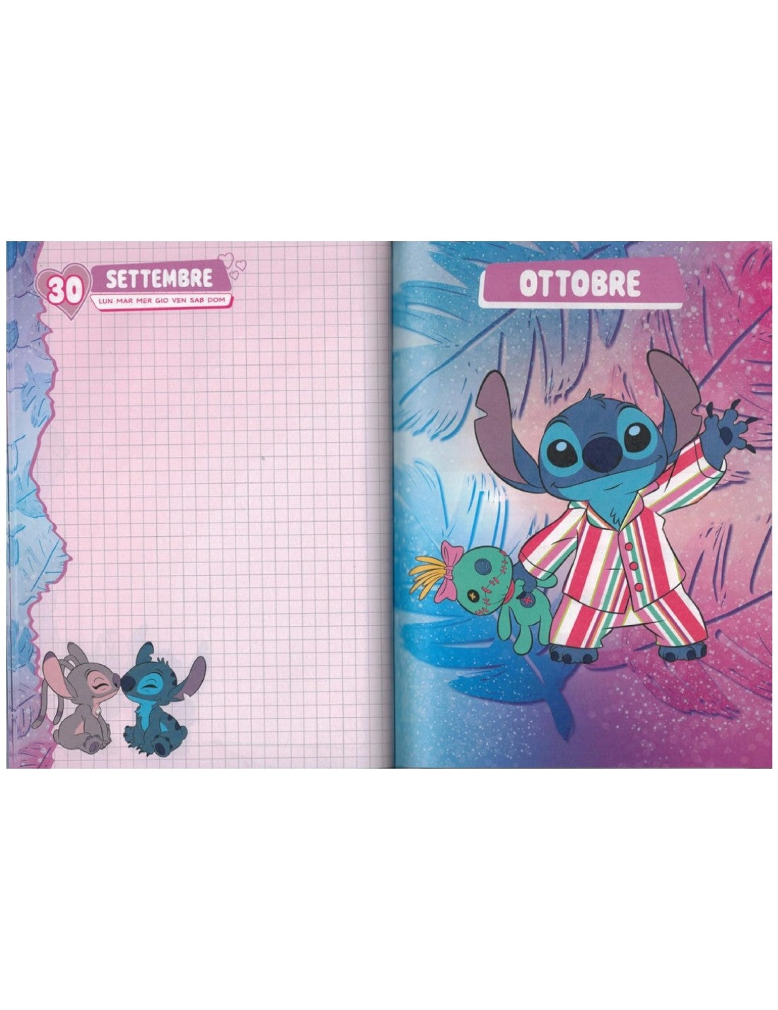 Diario Scuola 10 Mesi Non Datato Seven Disney Stitch