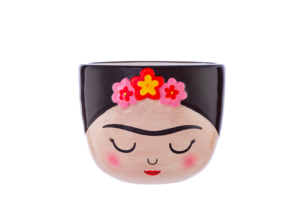 Mini Vaso Fioriera Frida Kahlo Dipinto A Mano