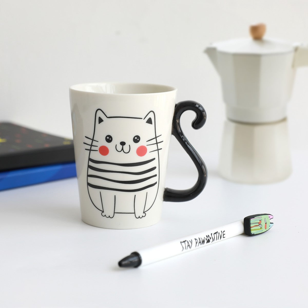 Tazza In Ceramica Gatto Bianco