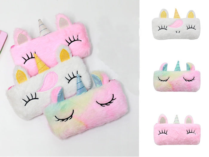 Astuccio Portapenne Unicorno Peluche Assortito