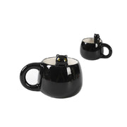 Tazza In Ceramica Gattino nero Con Charm Cat 3D