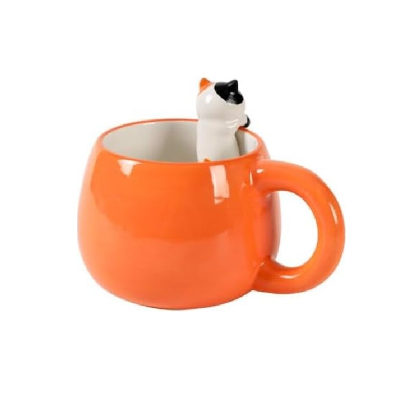 Tazza In Ceramica Gattino Arancione Con Charme Cat 3D