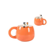 Tazza In Ceramica Gattino Arancione Con Charme Cat 3D