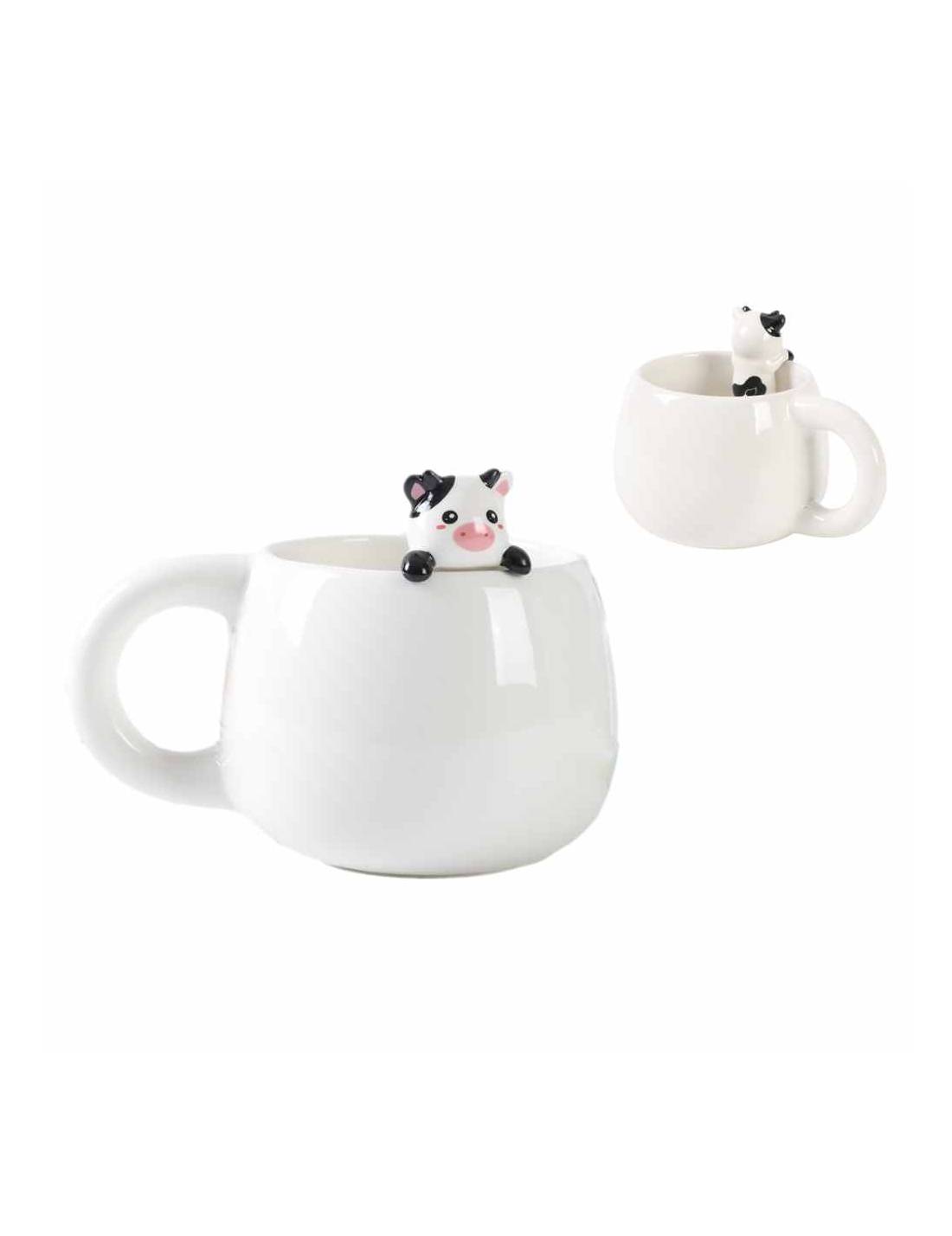 Tazza In Ceramica Mucca Con Charm Cow 3D