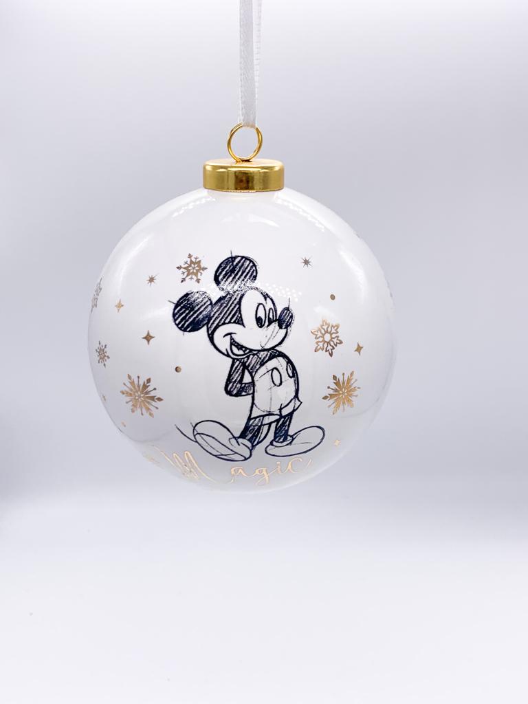 Pallina Albero Di Natale In Ceramica Disney Topolino 10CM