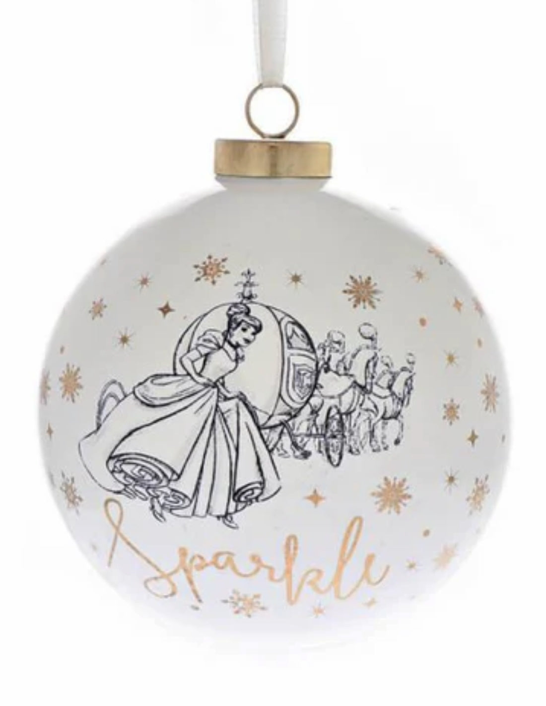 Pallina Albero Di Natale In Ceramica Disney Principesse Cenerentola 10CM