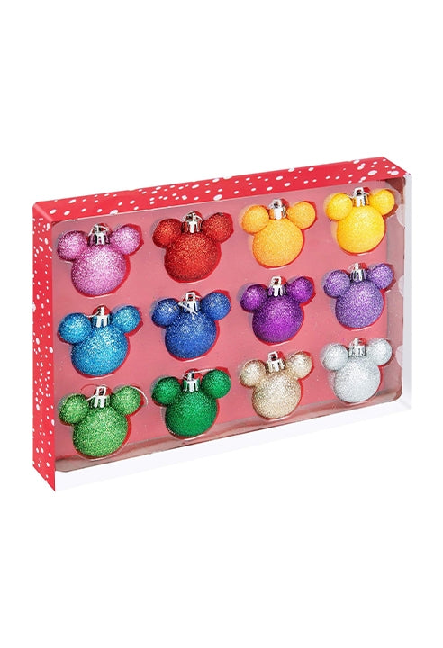 Box Palline Di Natale Orecchie Mickey Mouse Set 12pz